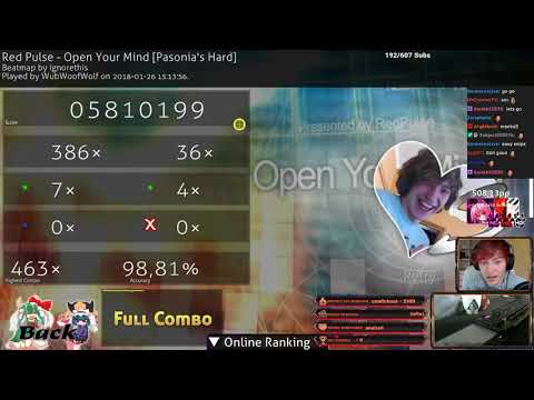 WubWoofWolf | Open Your Mind [Pasonia's Hard] +HDHRNC 98.81% FC #1 508pp | Liveplay w/Chat!