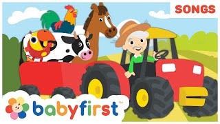 The Farmer in the dell | Nursery rhymes for kids w Larry &amp; Farm animals | Kids songs | BabyFirst TV