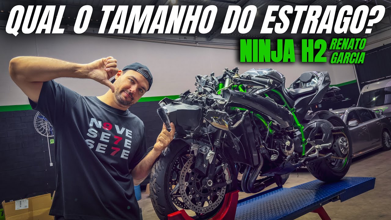 Primeira análise dos danos da Ninja H2 do Renato Garcia após o ac1dente
