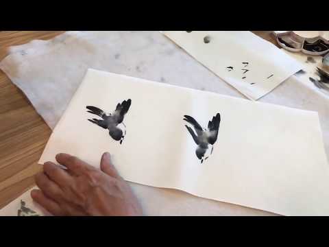 Small Birds Demonstration by Chinese Brush Painting/Sumi-e Master Ning Yeh