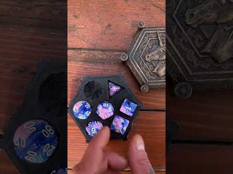 Unique dice box with dice set for TTRPGs! #dnd #dungeonsanddragons #tabletopgames #roleplayinggames