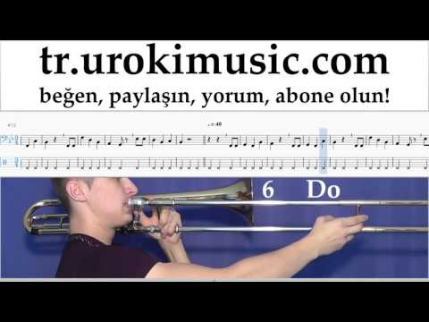 Trombon dersleri Happy - Birthday Notalar Eğitim Bölüm#2 um-b723