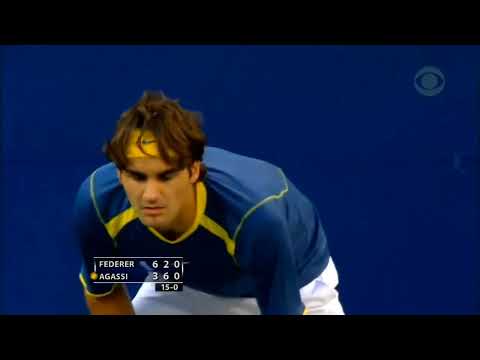 Roger Federer forehand-masterclass vs. Agassi US Open final 2005