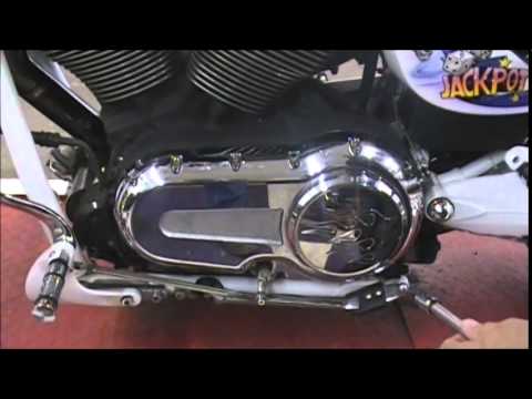 Witchdoctors com shows how to install a Kuryakyn Primary cover on a Victory motorcycle