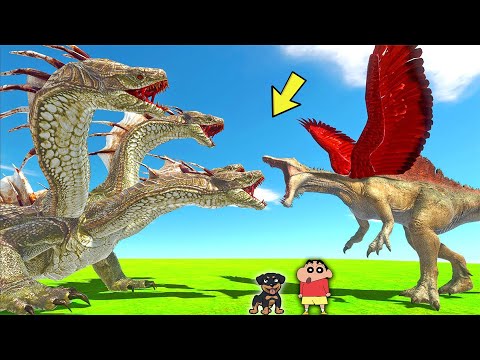 HYDRA vs EVERY UNIT | SHINCHAN and CHOP Fights DINOSAUR😱|Animal Battle Simulator😂Funny game in Hindi