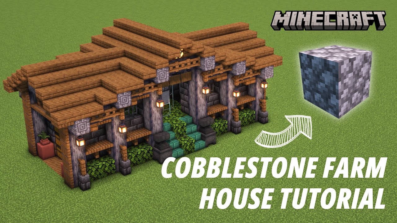 Automatic Cobblestone Farm House Tutorial [Aesthetic Farm] [Java Edition]
