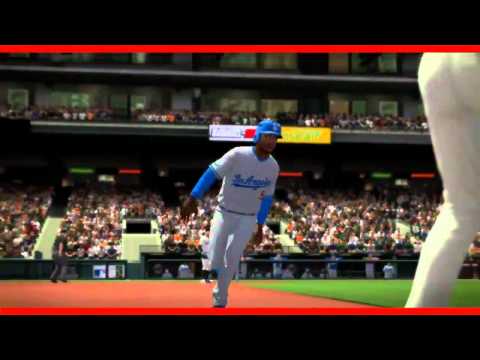 Main menu visual from MLB 2K12 with logo and stadium backdrop used with soundtrack