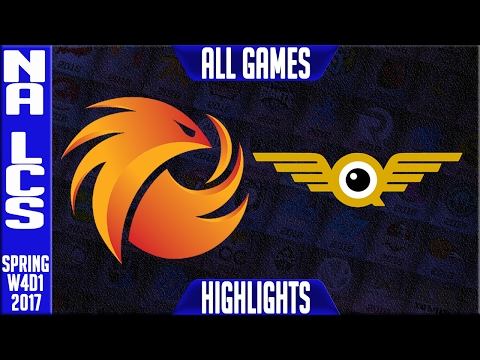 Phoenix 1 vs Fly Quest All Games - NA LCS W4D2 Spring 2017 - P1 vs FQ All Games