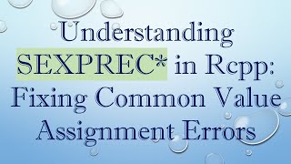 Download the video "Understanding SEXPREC* in Rcpp: Fixing Common Value Assignment Errors"