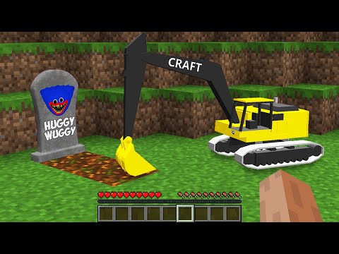 What`s INSIDE HUGGY WUGGY GRAVE in Minecraft! DIG OUT TOMB WHITH EXCAVATOR ANIMATION!
