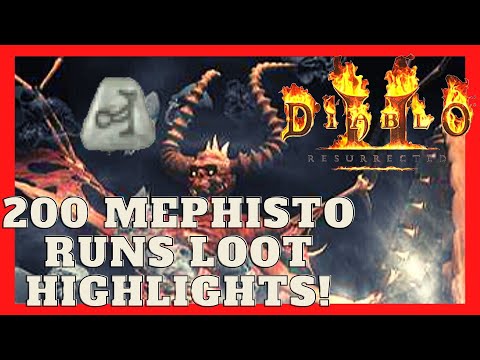 D2R - 200 Mephisto Runs Loot Highlights (High Rune Drop)