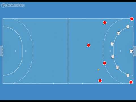 HandBall Tactics Variations // Swede Links (gegen 6-0 Abwehr) -- Abschluss RA