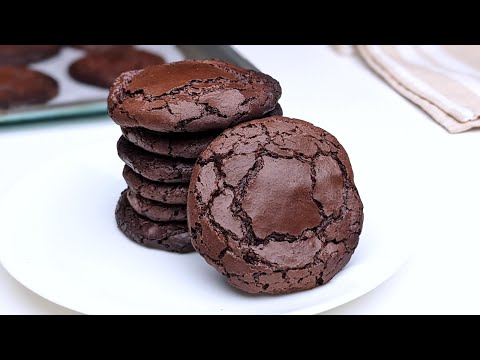 3 Ingredient Flourless chocolate cookies Recipe - No flour, Butter and baking powder