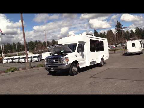 2016 Ford Goshen 14 Passenger + Rear Luggage Shuttle Bus - S16278