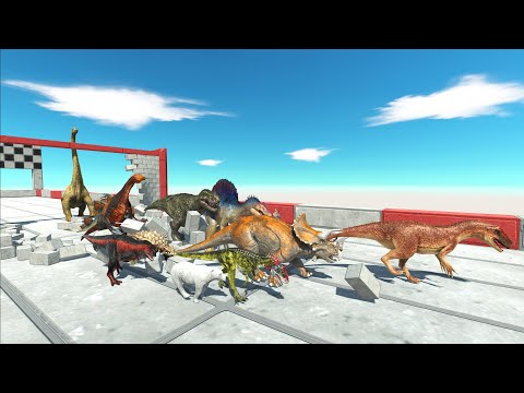WALL BREAK SPEED RACE ALL DINOSAURS VS ANIMALS CHAMPIONSHIP - Animal Revolt Battle Simulator