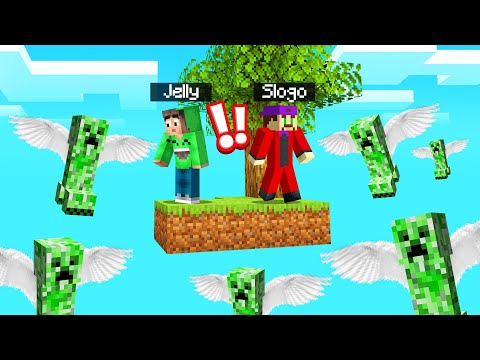 SKYBLOCK But FLYING CREEPERS Attack Us! (Minecraft)