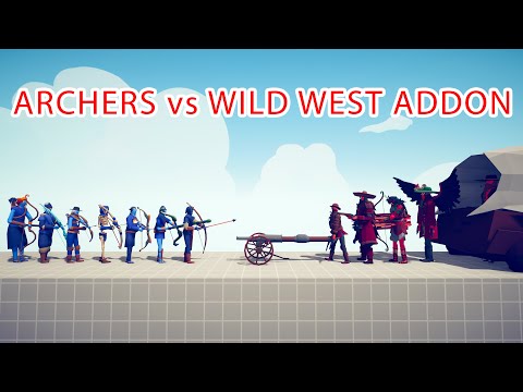 ARCHERS TEAM vs WILD WEST ADDON DLC TEAM - Totally Accurate Battle Simulator TABS