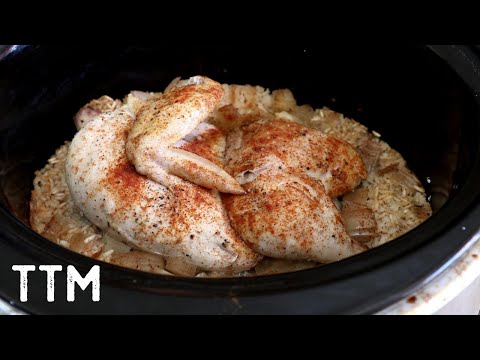 Slow Cooker Chicken Half and Rice