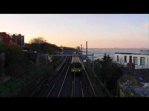 Dart train number 8330 leaving Seapoint Station, Dublin