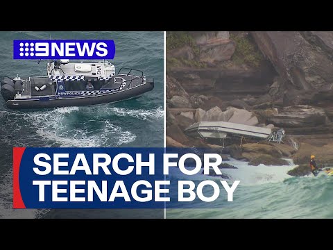 Search for missing teenager after boat crash in Sydney’s northern beaches | 9 News Australia
