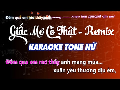 Giấc Mơ Có Thật - Remix | Karaoke Tone Nữ | Beat Live Studio