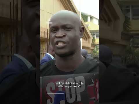 Protesters use ‘Ebola coffin’ to rally against US quarantine centre in Kenya | AJ #shorts