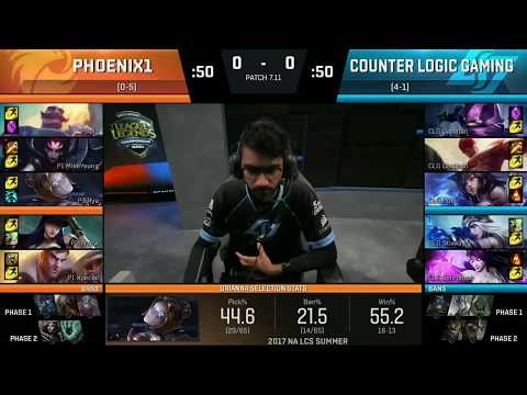 P1 vs CLG Highlights Game 1 NA LCS Summer 2017 Phoenix1 vs Counter Logic Gaming W3D3