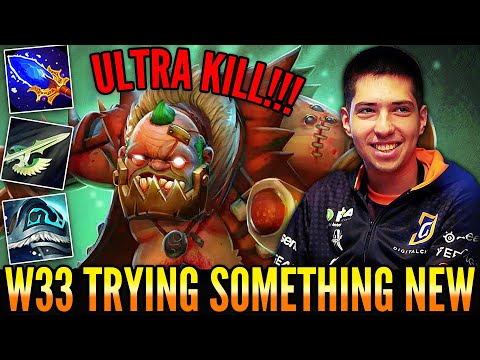 👉W33 Trying Something New For Fun - Pudge Offlane Vs Many Stuns - EZ Ultra Kill And Amazing Comeback