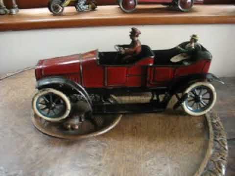 CARETTE DOUBLE PHAETON 1910 ANTIQUE CAR TINPLATE LIMOUSINE WIND UP GERMANY RARE TIN TOY