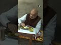 HM Amit Shah Tripura CM Manik Saha Enjoy Lunch With BJP Workers In Chandipur