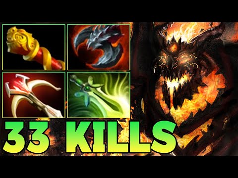 33 Kills Shadow Fiend Dota 2 ! SF Dota 2 Mid Lane Carry Gameplay Build Guide 7.40