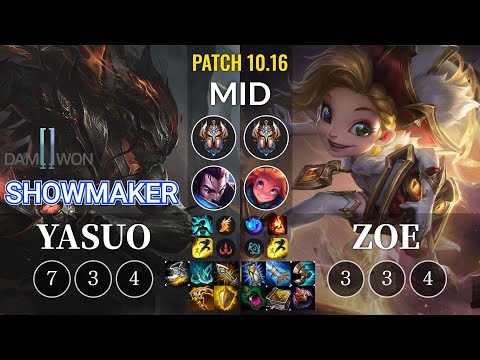 DWG ShowMaker Yasuo vs Zoe Mid - KR Patch 10.16