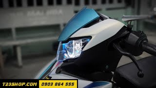 Exciter 150 2019 Độ Bi Cầu Led B11 55W trợ pha 200m Vòng 3D Độc Quyền T23Shop Cần Thơ