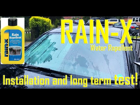 Rain-X application and long term test of car glass water repellent.