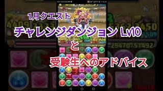 【パズドラ】チャレンジダンジョン Lv10　初見ノーコンをめざす！！