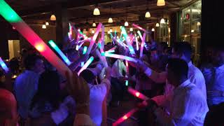 Glow stick send off for the bride and groom