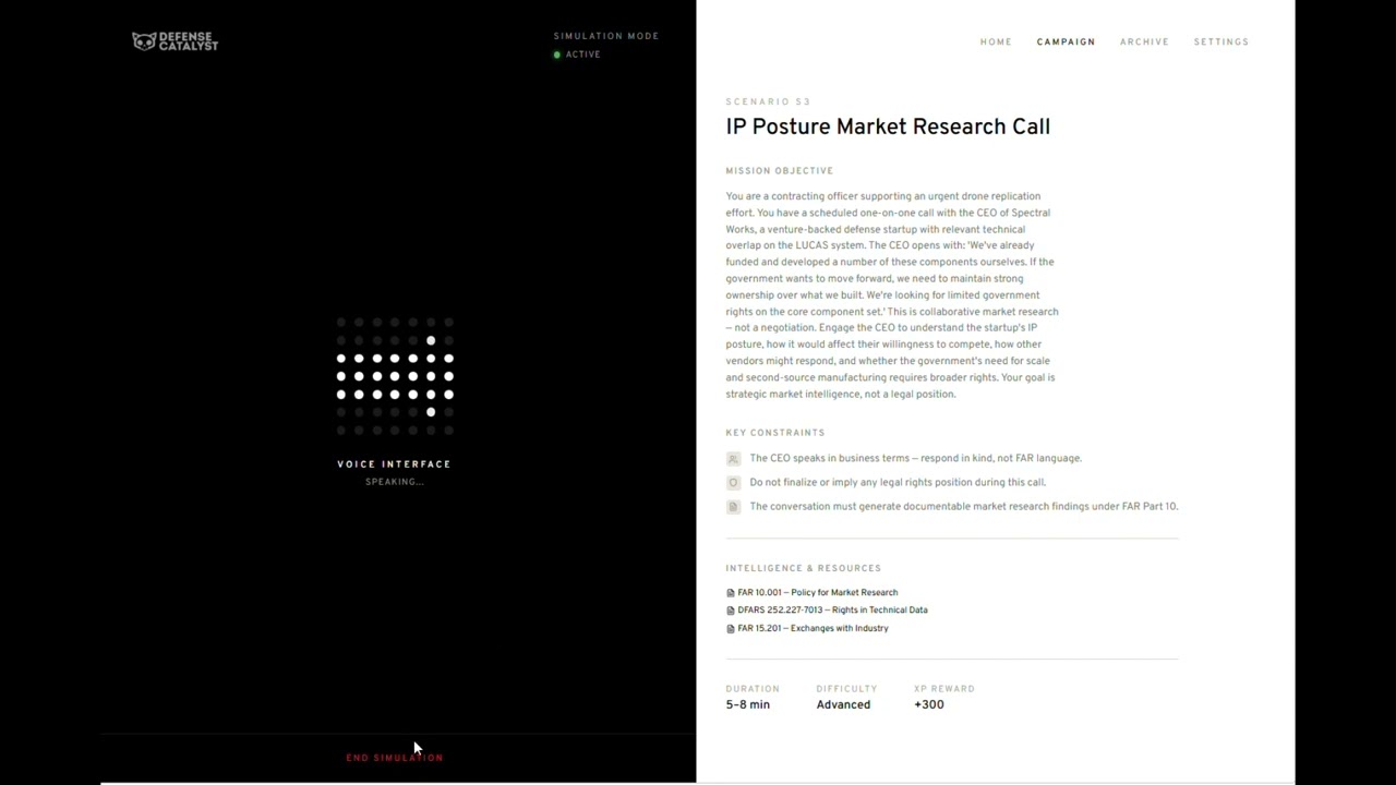 Defense Catalyst — Product Demo
