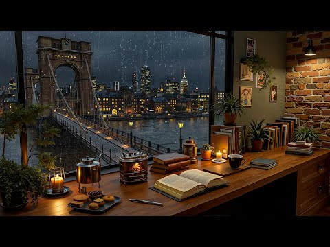 Cozy Jazz Piano by the Rainy City Window 🌃 Soft Jazz Music for Study, Work & Creative Flow