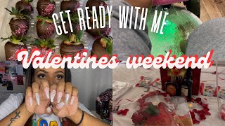 VDAY GRWM VLOG: Making chocolate covered strawberries, pedicure, press on nails, & more
