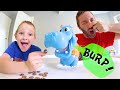 Father & Son PLAY BURPING BOBBY! / (Gross Green Burping!)
