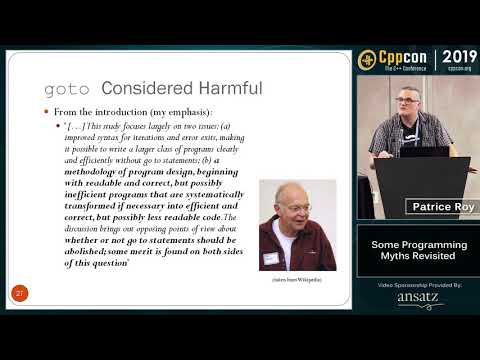 CppCon 2019 Patrice Roy “Some Programming Myths Revisited”