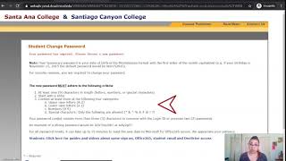 Change or Reset WebAdvisor password for Santiago Canyon College