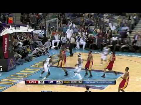 Julian Wright Dunk an alley-oop pass from Marcus Thornton in fastbreak vs Houston Rockets