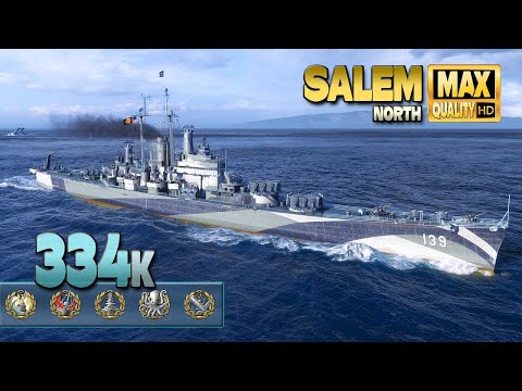 Cruiser Salem: Excellent result on map North - World of Warships