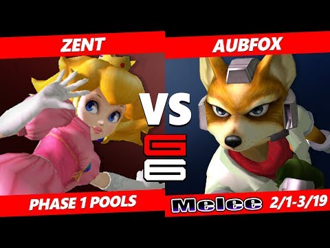 Genesis 6 SSBM - Zent (Peach) VS Aubfox (Fox) Smash Melee Pools