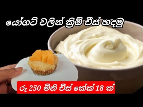 ✔️ක්‍රිම් චීස් යෝගට් වලින් ගෙදරදී හදාගෙන අඩු වියදමකින් චීස් කේක් හදමු| චීස් කේක්|mini cheese cake