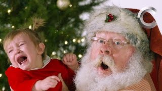 Kids Getting Their Picture Taken with Santa (a Cut Christmas Card) | Cut