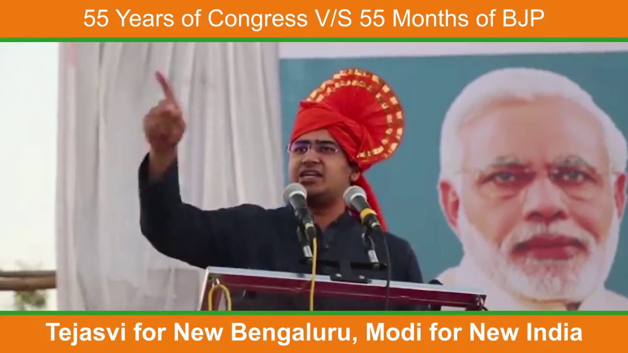 Tejasvi Surya on 55 years of Congress and 55 months of BJP
