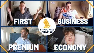 AMAZING Singapore Airlines Flight In All Four Classes: First Class, Business, Premium & Economy