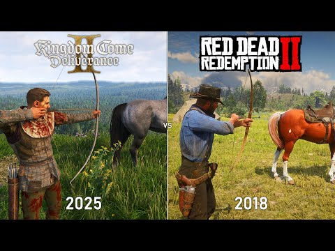 Kingdom Come Deliverance 2 vs Red Dead Redemption 2 - Physics and Details Comparison